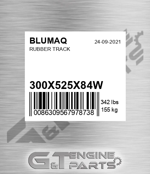 300X52.5X84W Rubber Track for BLUMAQ