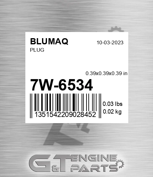 7W-6534 Plug for BLUMAQ