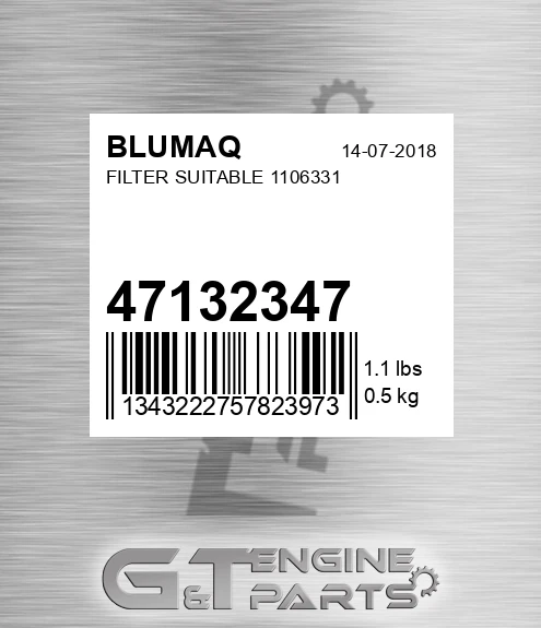 47132347 BLUMAQ Filter Suitable 1106331