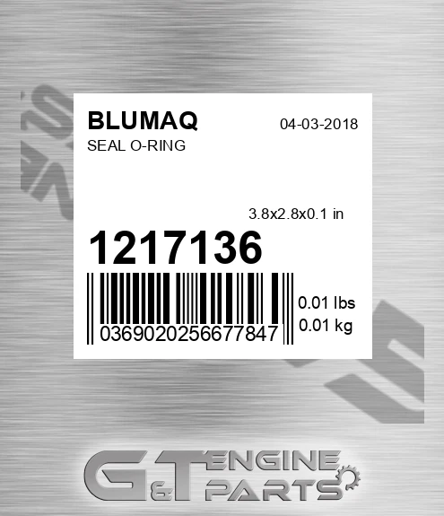121-7136 Seal O-ring for BLUMAQ