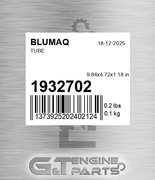 193-2702 Tube for BLUMAQ