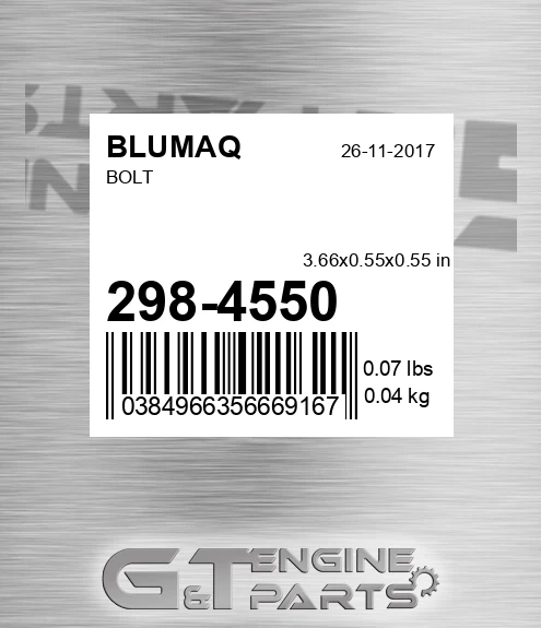 298-4550 Bolt for BLUMAQ