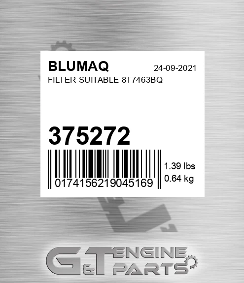 375272 BLUMAQ Filter Suitable 8t7463bq