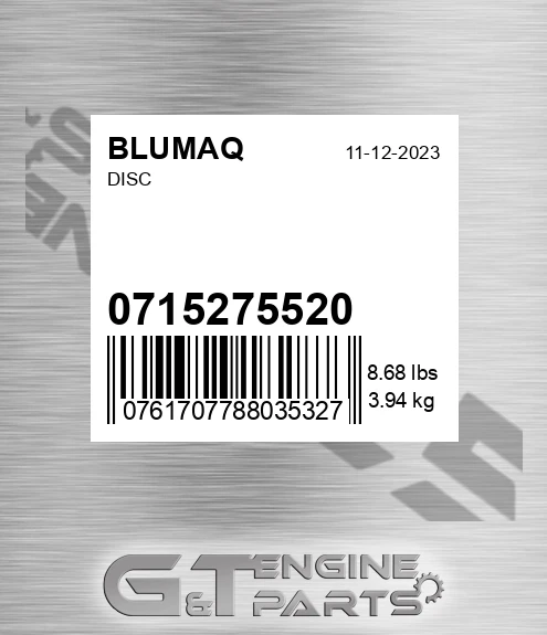 0715275520 Disc for BLUMAQ