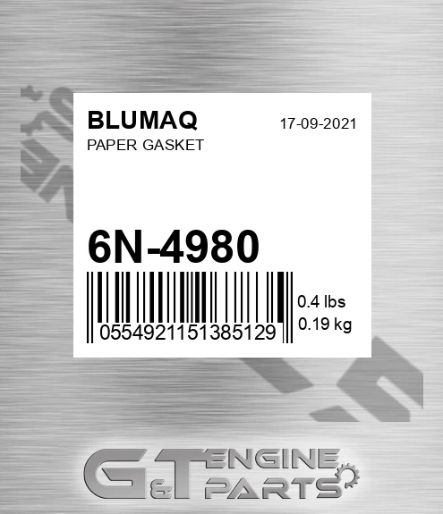 6N-4980 Paper Gasket for BLUMAQ