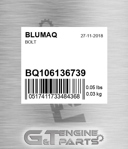 BQ106136739 Bolt for BLUMAQ