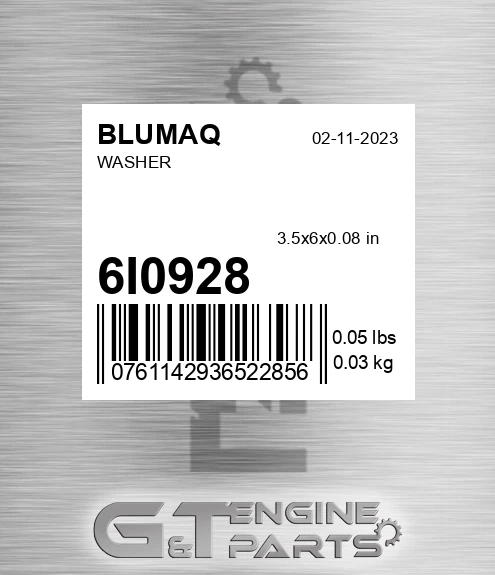 6I-0928 Washer for BLUMAQ