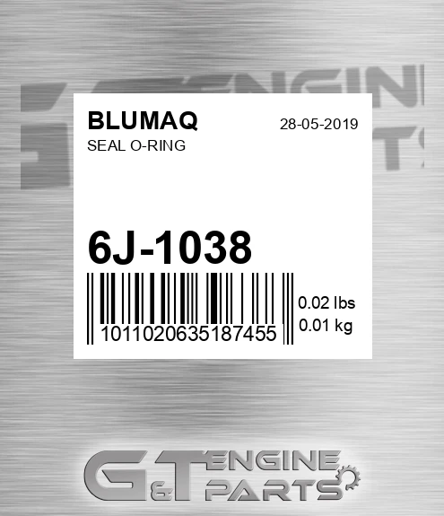 6J-1038 Seal O-ring for BLUMAQ