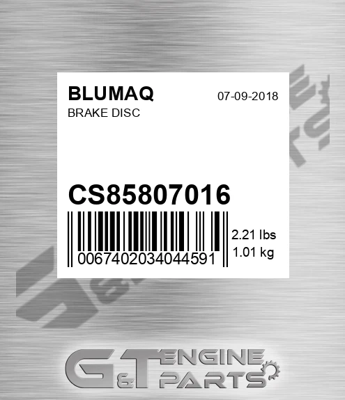 CS85807016 Brake Disc for BLUMAQ