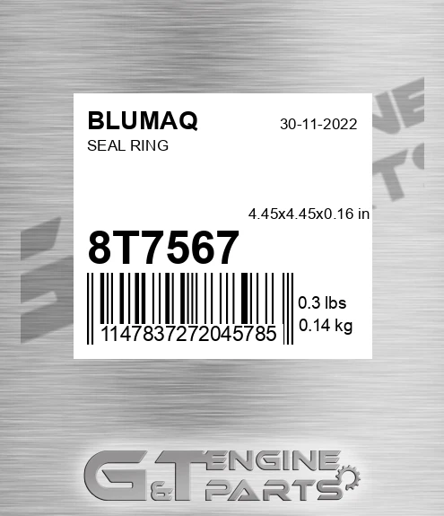 8T-7567 Seal Ring for BLUMAQ