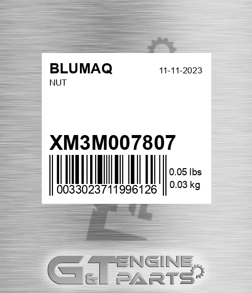 XM3M007807 Nut for BLUMAQ
