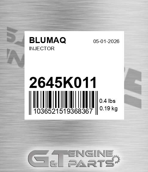 2645K011 Injector for BLUMAQ