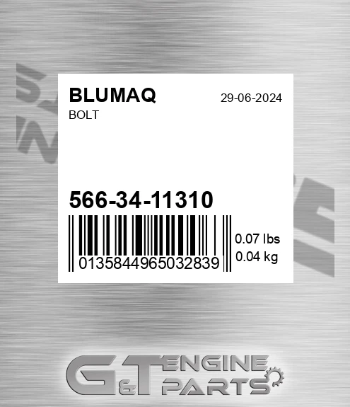 566-34-11310 Bolt for BLUMAQ