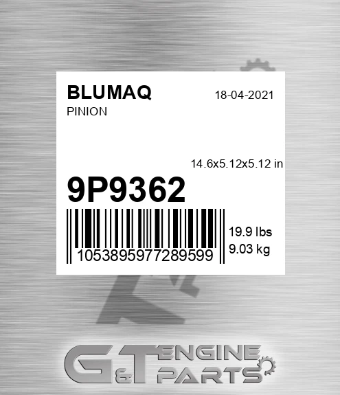 9P-9362 Pinion for BLUMAQ