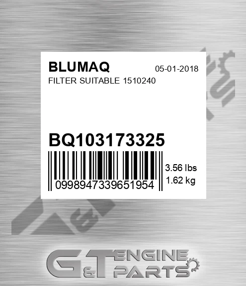 BQ103173325 Filter Suitable 1510240 for BLUMAQ