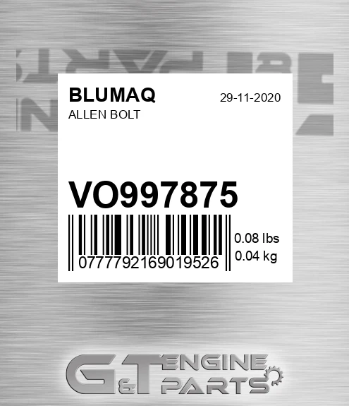 VO997875 Allen Bolt for BLUMAQ