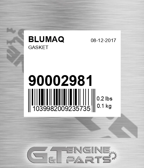 900.02981 Gasket for BLUMAQ