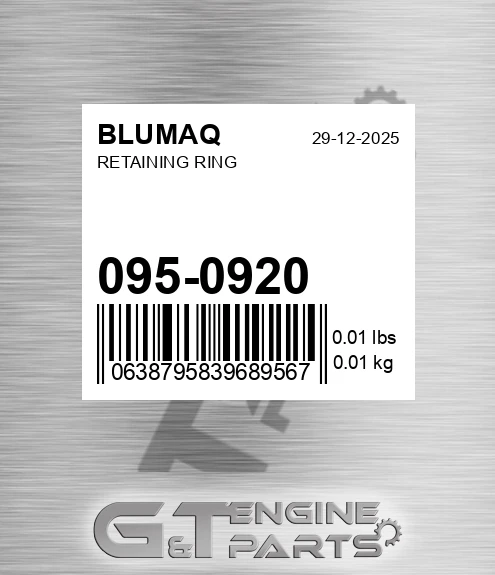 095-0920 Retaining Ring for BLUMAQ