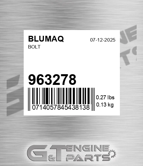 963278 Bolt for BLUMAQ
