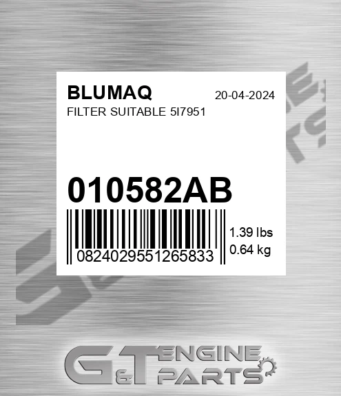 010582AB BLUMAQ Filter Suitable 5i7951