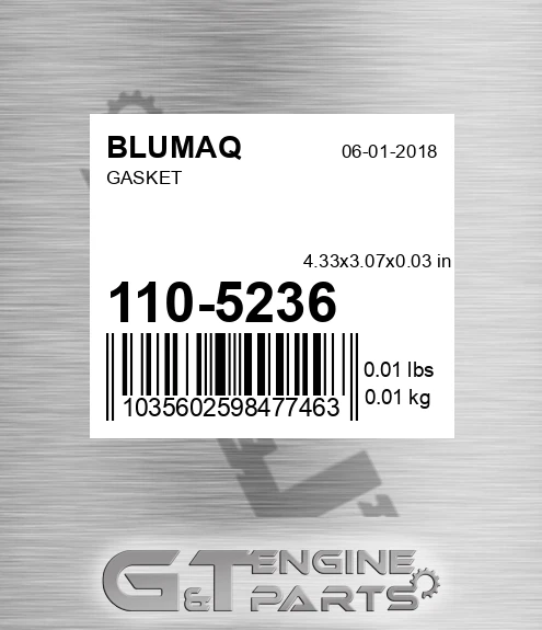 110-5236 Gasket for BLUMAQ