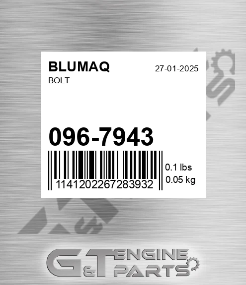 096-7943 Bolt for BLUMAQ