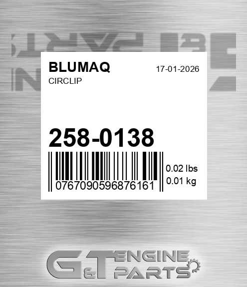 258-0138 Circlip for BLUMAQ