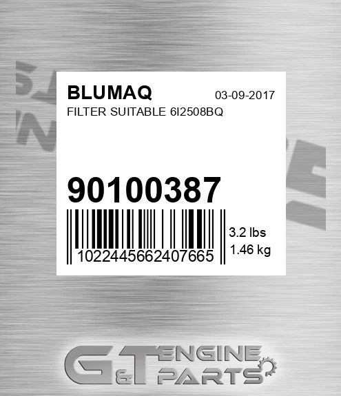 901.00387 Filter Suitable 6i2508bq for BLUMAQ
