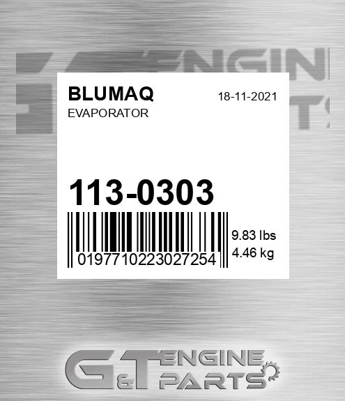 113-0303 BLUMAQ Evaporator