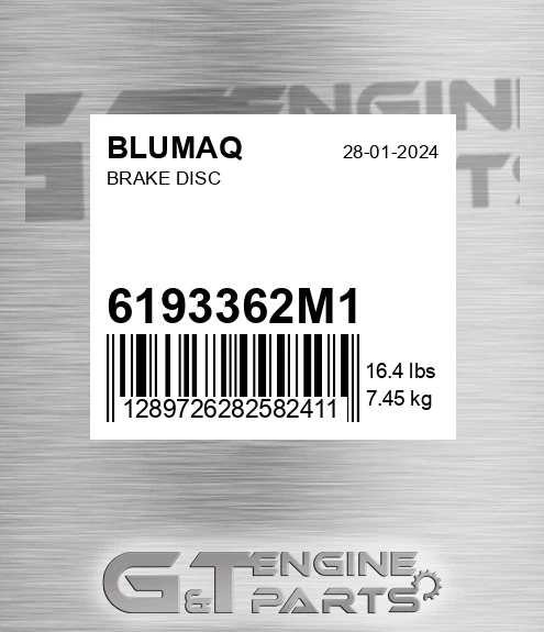 6193362M1 Brake Disc for BLUMAQ
