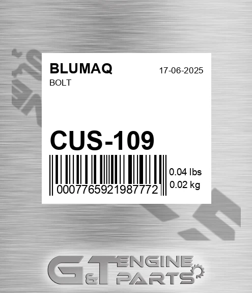 CUS-109 Bolt for BLUMAQ