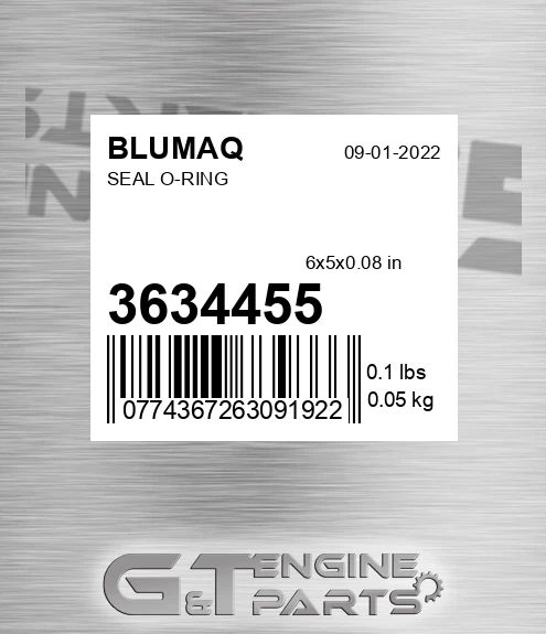 363-4455 Seal O-ring for BLUMAQ