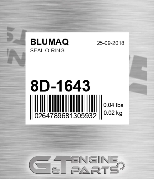8D-1643 BLUMAQ Seal O-ring