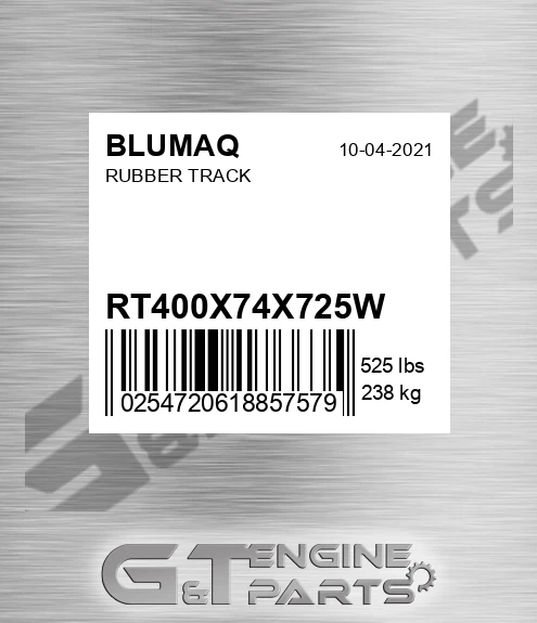RT400X74X725W Rubber Track for BLUMAQ