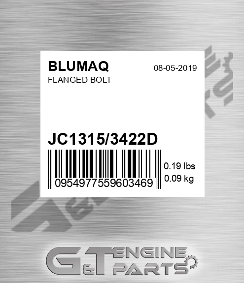 JC1315/3422D Flanged Bolt for BLUMAQ