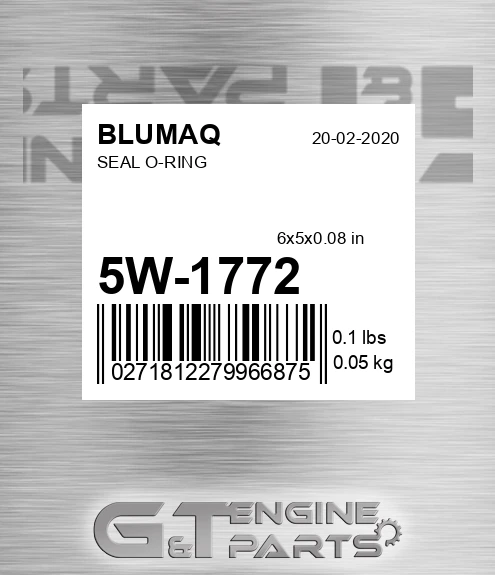5W-1772 Seal O-ring for BLUMAQ