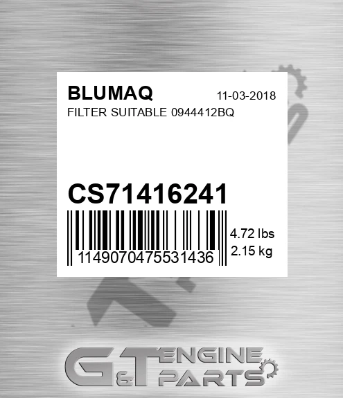 CS71416241 BLUMAQ Filter Suitable 0944412bq