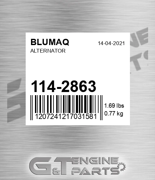 114-2863 Alternator for BLUMAQ