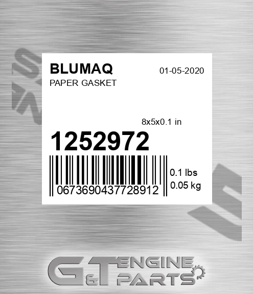 125-2972 Paper Gasket for BLUMAQ