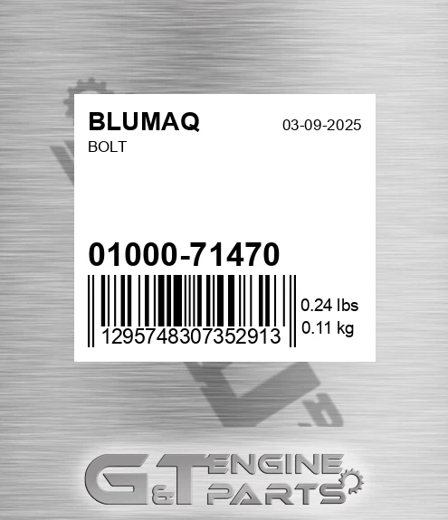 01000-71470 Bolt for BLUMAQ