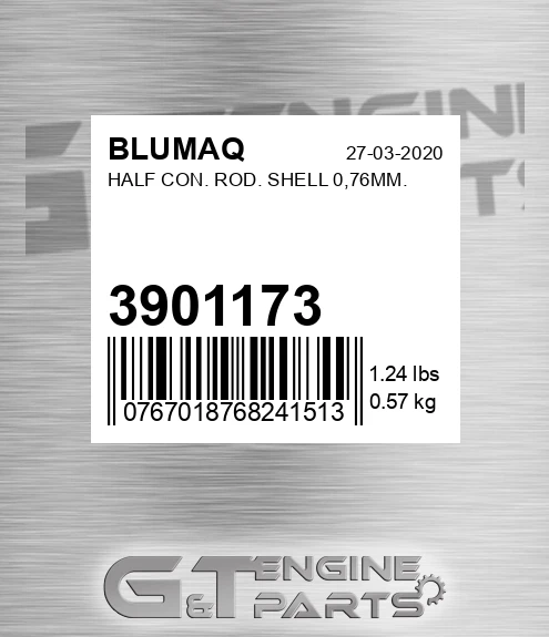 3901173 BLUMAQ Half Con. Rod. Shell 0,76mm.