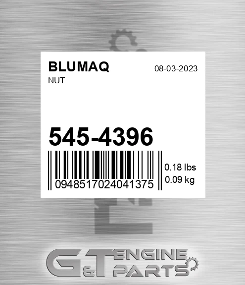 545-4396 Nut for BLUMAQ