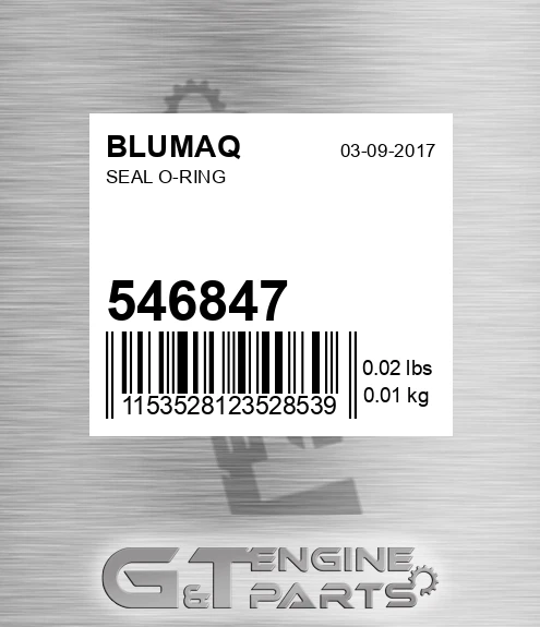 546847 Seal O-ring