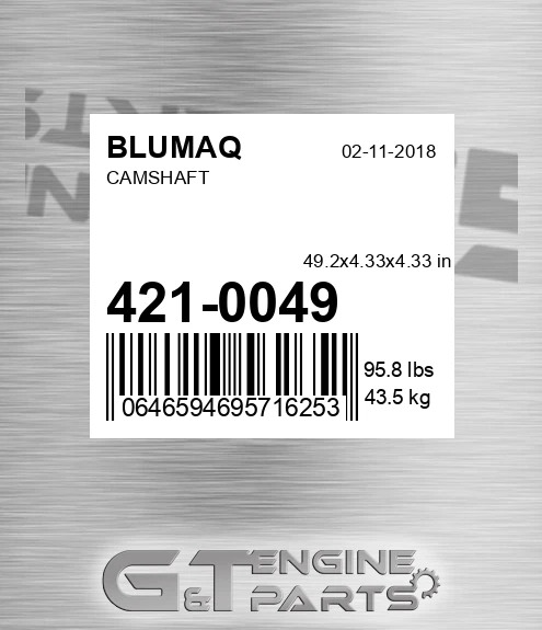 421-0049 Camshaft for BLUMAQ