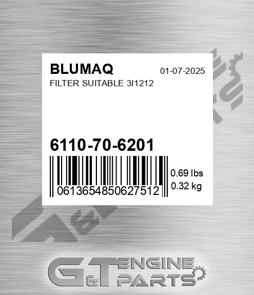 6110-70-6201 Filter Suitable 3i1212 for BLUMAQ