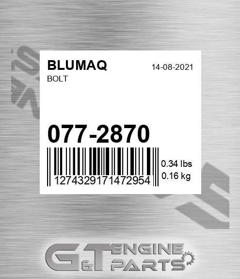 077-2870 Bolt for BLUMAQ