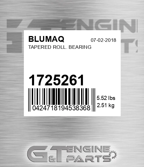 1725261 BLUMAQ Tapered Roll. Bearing
