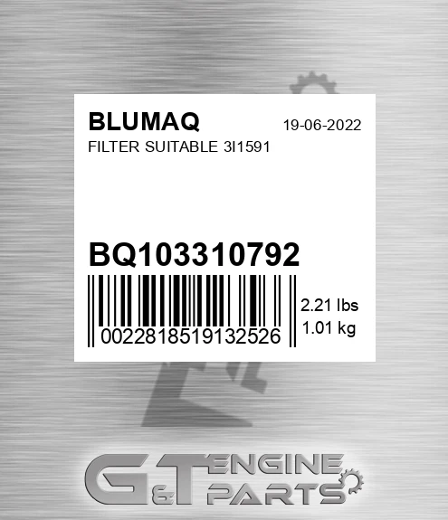 BQ103310792 Filter Suitable 3i1591 for BLUMAQ