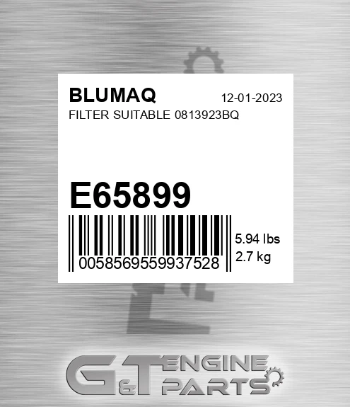 E65899 BLUMAQ Filter Suitable 0813923bq