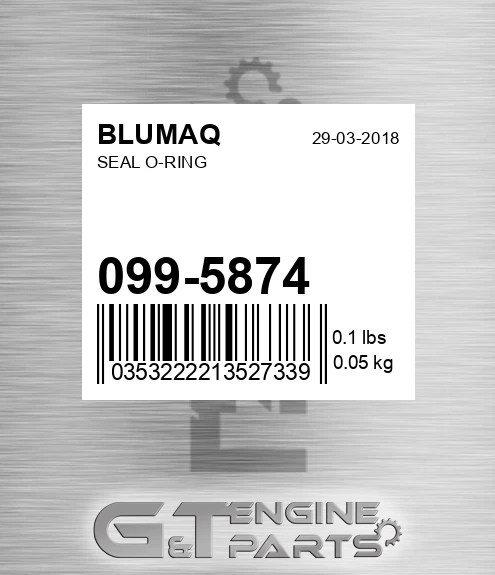 099-5874 Seal O-ring for BLUMAQ
